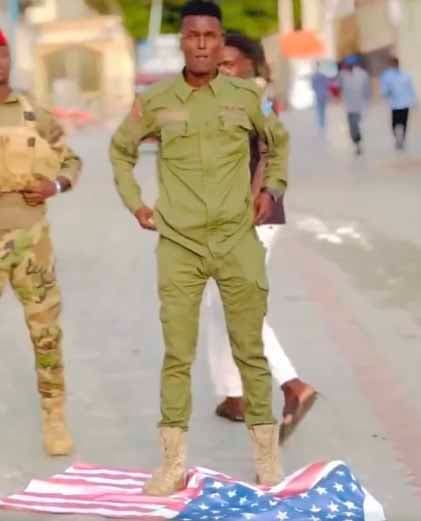 Somalia detains soldiers after viral US flag desecration video